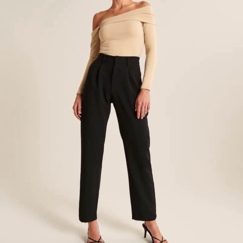 abercrombie black tailored menswear dad pants / trousers